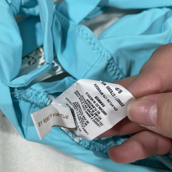 NEW Becca [ Small ] Tie Shoulder Bikini Top in Sea‎ Blue - Picture 9 of 11